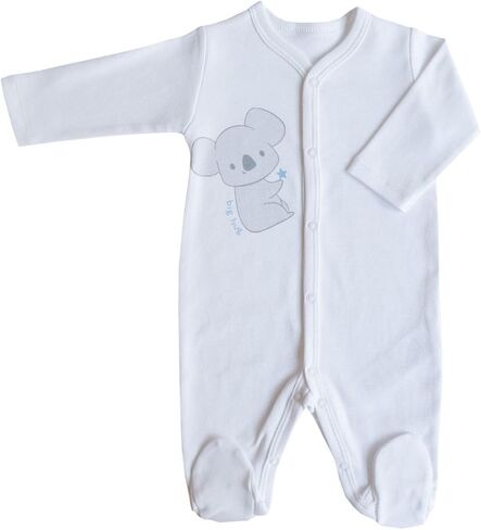 Kitikate Organic Cotton Baby Boys Footed Romper Set, 3-Pack, One-Piece Outfits with Cute Rabbit Prints in Kuwait