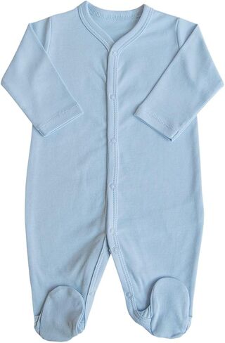 Kitikate Organic Cotton Baby Boys Footed Romper Set, 3-Pack, One-Piece Outfits with Cute Rabbit Prints in Kuwait