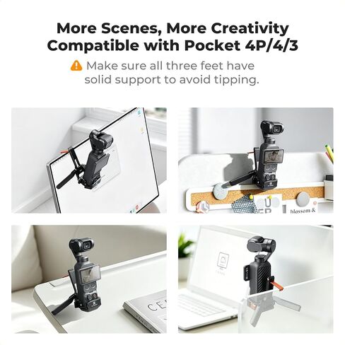 K&F CONCEPT Magnetic Expansion Frame Compatible with DJI Osmo Pocket 4P/4/3 | Aluminium Alloy Protective Cage with Quick Release Design, Cold Shoe & 1/4 Screw Mount for Vlogging Accessories, PP63 in Kuwait