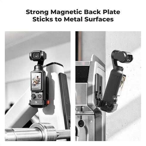 K&F CONCEPT Magnetic Expansion Frame Compatible with DJI Osmo Pocket 4P/4/3 | Aluminium Alloy Protective Cage with Quick Release Design, Cold Shoe & 1/4 Screw Mount for Vlogging Accessories, PP63 in Kuwait