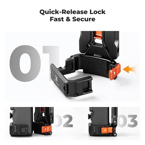 K&F CONCEPT Magnetic Expansion Frame Compatible with DJI Osmo Pocket 4P/4/3 | Aluminium Alloy Protective Cage with Quick Release Design, Cold Shoe & 1/4 Screw Mount for Vlogging Accessories, PP63 in Kuwait