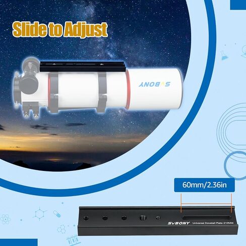 SVBONY SV219 Telescope Dovetail Plate, 210mm 8.26" Dovetail Mount Plate | Compatible with Vixen Dovetail Saddles, Telescope Accessories, for equatorial OTA Mounts, Telescope Dovetail in Kuwait