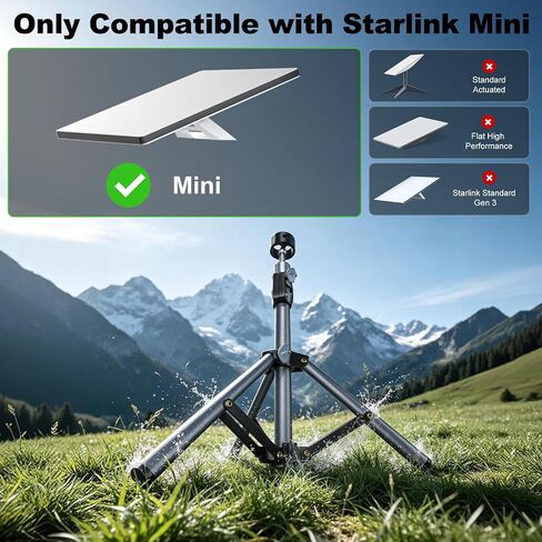 for Starlink Mini Tripod Stand Mount with Adapter Kit Accessories | Adjustable Height Tripod Mounting Adapter Compatible with Starlink Mini,Portable Sturdy Stand for Outdoor Camping, Travel, Rv in Kuwait