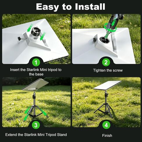 for Starlink Mini Tripod Stand Mount with Adapter Kit Accessories | Adjustable Height Tripod Mounting Adapter Compatible with Starlink Mini,Portable Sturdy Stand for Outdoor Camping, Travel, Rv in Kuwait