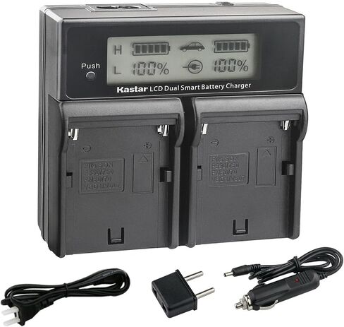 Kastar NP-F980EXP CH04 Dual Fast Charger Compatible with Sony L Series Battery NP-F530 F550 F570 NP-F750 NP-F770 NP-F930 F950 NP-F960 NP-F970 NP-F980 NP-F980Exp NP-F990 in Kuwait