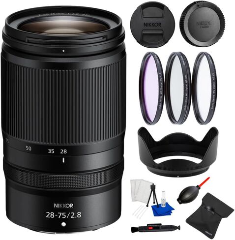 Nikon NIKKOR Z 28-75mm f/2.8 - Bundle with 3pc Filter Kit + Lens Pen + Dust Blower + Starter Kit + More in Kuwait