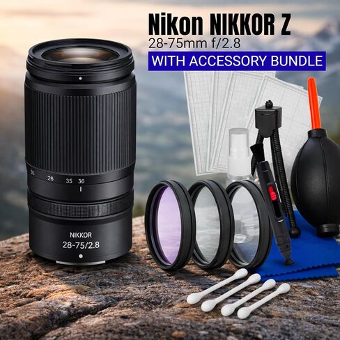 Nikon NIKKOR Z 28-75mm f/2.8 - Bundle with 3pc Filter Kit + Lens Pen + Dust Blower + Starter Kit + More in Kuwait