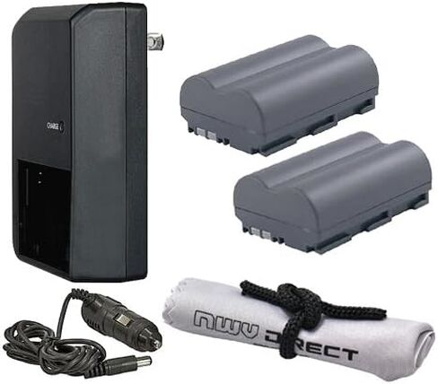 Canon EOS 30D High Capacity 'Intelligent' Batteries (2 Units) + AC/DC Travel Charger + Nwv Direct Microfiber Cleaning Cloth. in Kuwait