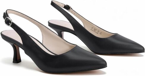 Ankis Women's Slingback Kitten Heels Closed Pointed Toe Low Heel Pumps Comfortable Dress Shoes for Wedding Party Work Office Business Casual Daily Wear 2.5inch in Saudi Arabia