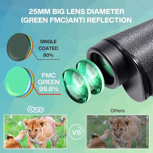10x25 High Powered Binoculars for Adults, Waterproof Compact Binoculars for Bird Watching Hunting Football Games Travel Stargazing Cruise with Carrying Bag in Kuwait