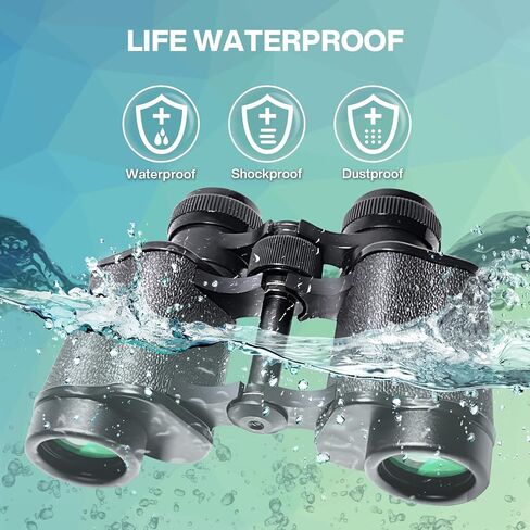 10x25 High Powered Binoculars for Adults, Waterproof Compact Binoculars for Bird Watching Hunting Football Games Travel Stargazing Cruise with Carrying Bag in Kuwait