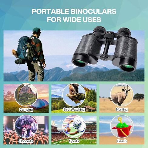 10x25 High Powered Binoculars for Adults, Waterproof Compact Binoculars for Bird Watching Hunting Football Games Travel Stargazing Cruise with Carrying Bag in Kuwait