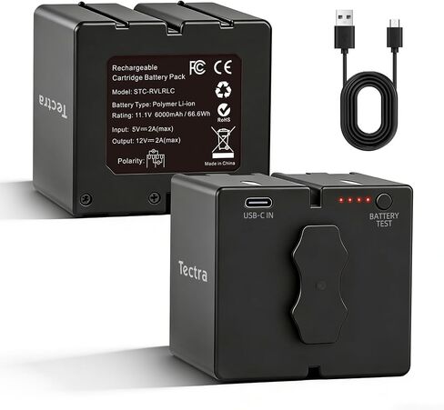 Tectra 2 Pack 6000mAh Battery for Stealth Cam 360 Max Cartridge Battery Pack, Compatible with 360 Model Trail Cameras Revolver, Revolver Pro, Revolver Pro 2.0 in Kuwait