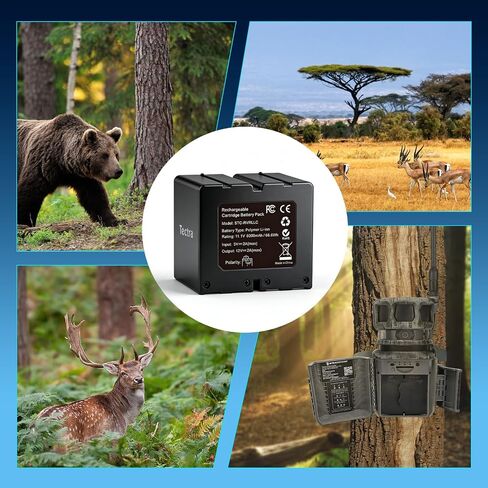Tectra 2 Pack 6000mAh Battery for Stealth Cam 360 Max Cartridge Battery Pack, Compatible with 360 Model Trail Cameras Revolver, Revolver Pro, Revolver Pro 2.0 in Kuwait