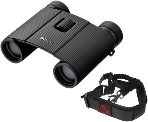 Nikon Trailblazer II 10x25 Binoculars Bundle (Black) | Multi-Coated Optics, waterproof Construction, fogproof Performance, multilayer-Coated Lenses, (2 items) in Kuwait