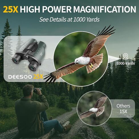 25x32 Compact Binoculars for Bird Watching - High Powered Lightweight Binocular for Adults Kids - 4.9ft Close Focus with Carrying Case for Backyard, Cruise Ship & Concerts in Kuwait