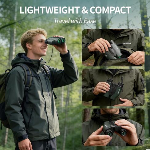 25x32 Compact Binoculars for Bird Watching - High Powered Lightweight Binocular for Adults Kids - 4.9ft Close Focus with Carrying Case for Backyard, Cruise Ship & Concerts in Kuwait