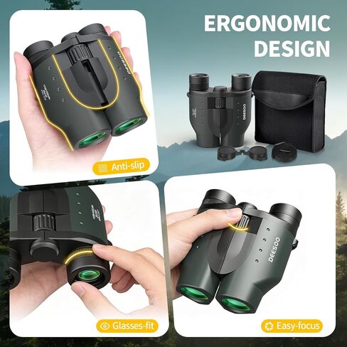 25x32 Compact Binoculars for Bird Watching - High Powered Lightweight Binocular for Adults Kids - 4.9ft Close Focus with Carrying Case for Backyard, Cruise Ship & Concerts in Kuwait