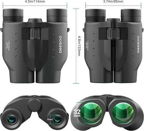 25x32 Compact Binoculars for Bird Watching - High Powered Lightweight Binocular for Adults Kids - 4.9ft Close Focus with Carrying Case for Backyard, Cruise Ship & Concerts in Kuwait