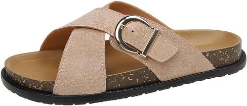 Women's Cork Sole Slip-On Sandals with Arch Support in Kuwait