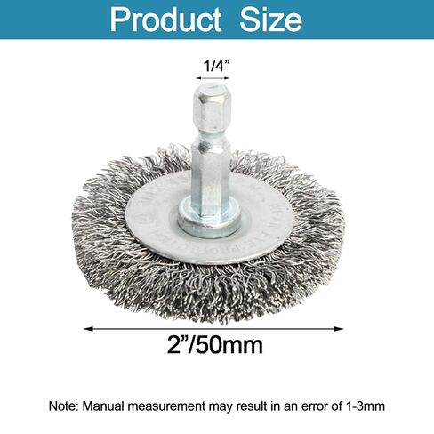 10pcs 2" Stainless Steel Wire Wheel Brushes Kit for Drill with 1/4-Inch Hex Shank in Kuwait