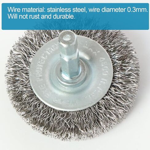 10pcs 2" Stainless Steel Wire Wheel Brushes Kit for Drill with 1/4-Inch Hex Shank in Kuwait