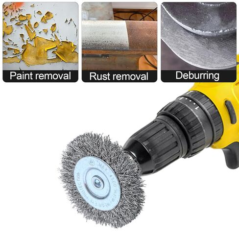 10pcs 2" Stainless Steel Wire Wheel Brushes Kit for Drill with 1/4-Inch Hex Shank in Kuwait