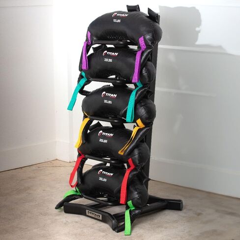 Titan Fitness Functional Swing Bag Storage Rack, Holds 5 Bags, Cardio Gym Equipment Storage Power Bag Rack in Kuwait