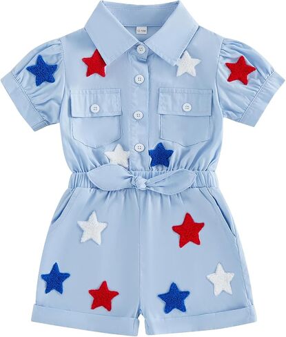 Summer Baby Girl Clothes Flower Overall Romper Jumpsuit Shorts in Kuwait