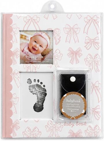 Pink Bow First 5 Years Memory Book | Includes Ink Pad For Newborn Handprint or Footprint, Baby Girl Keepsake, Milestone Pregnancy Journal in Kuwait