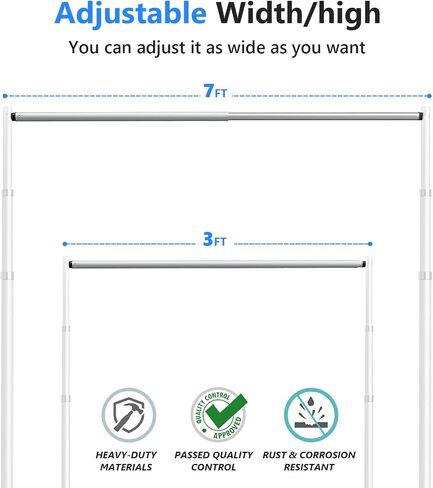 SLOW DOLPHIN 7ft-3ft Adjustable Crossbar Pipe and Drape Hardware for Event Decoration, Backdrops, Photobooths, Tradeshow in Kuwait