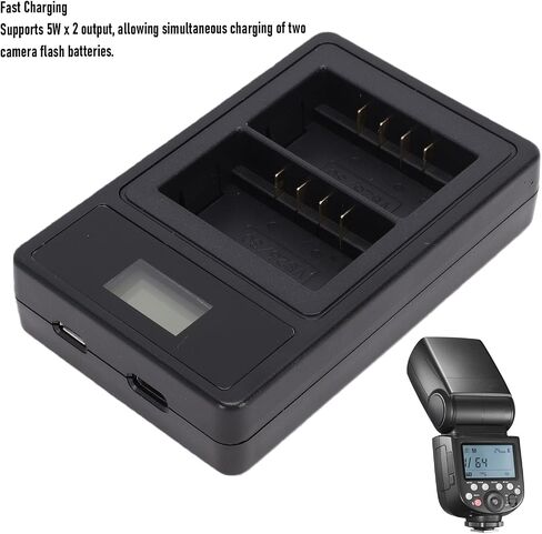 Cuifati Dual USB Battery Charger for V860III VB26 VB30 Batteries with Smart Display Screen for Camera Flash Units V1 V850III in Kuwait