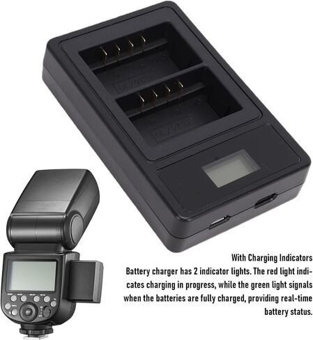 Cuifati Dual USB Battery Charger for V860III VB26 VB30 Batteries with Smart Display Screen for Camera Flash Units V1 V850III in Kuwait