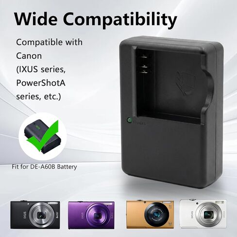 DE-A60 A60 A60B Battery Charger Compatible with Panasonic Camera LUMIX DEA60 DMW-BCF10 BCF10E BCF10PP CGA-S/106D S/106C F3 FH22 FS15 FH1 Camera Battery Power Supply in Kuwait