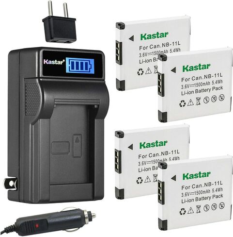 Kastar NB-11L LCD AC Battery Charger Compatible with Canon NB-11L NB11L, NB-11LH NB11LH Battery, Canon CB-2LD CB-2LDE, CB-2LF CB-2LFE Charger, Canon IXY 420F, IXY 430F, IXY 90F Cameras in Kuwait