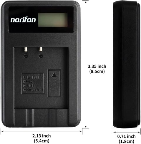 Norifon KLIC-7001 LCD USB Charger for Kodak Easyshare M1063, M320 | Compatible with Kodak Easyshare M340, M341, M763, EasyShare M863, V550, EasyShare V570, V610, EasyShare V705 in Kuwait