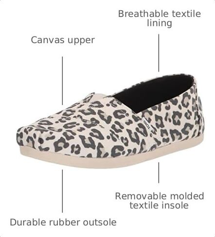 TOMS Womens Alpargata Loafer Flat, Egret Snow Leopard Print, 6.5 US in Kuwait