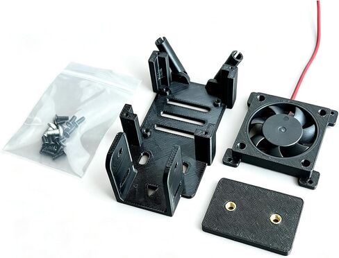 Video Transmission Mount for DJI O4 Pro(Black 1 Base 5V Fan) | Camera Holder Image Transmission Bracket with 5V/12V 14000RPM Cooling Fan for RC Model Cars/FPV Drones in Kuwait