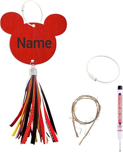 Stroller Identification Name Tag Pendant,Wood Hanger with Custom Name,Quickly Locate Your Stroller in Crowded Parks, Airports (Red-Colored Tassels) in Kuwait