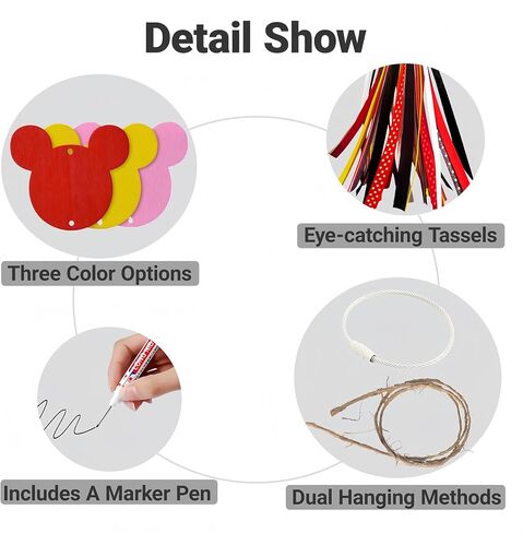 Stroller Identification Name Tag Pendant,Wood Hanger with Custom Name,Quickly Locate Your Stroller in Crowded Parks, Airports (Red-Colored Tassels) in Kuwait