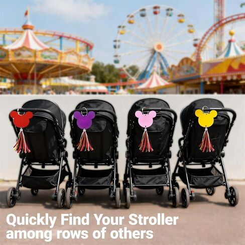 Stroller Identification Name Tag Pendant,Wood Hanger with Custom Name,Quickly Locate Your Stroller in Crowded Parks, Airports (Red-Colored Tassels) in Kuwait