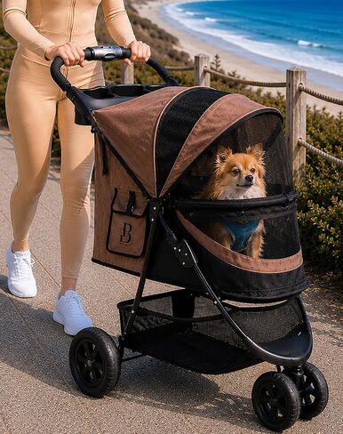 Pet Gear No-Zip Special Edition 3 Wheel Pet Stroller, Onyx | For Cats/Dogs, Plush Stroller Pad ONLY in Kuwait