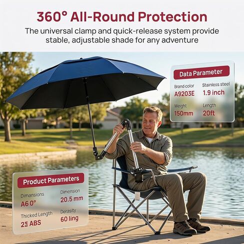 Adjustable Umbrella Holder Umbrella Holder for Wheelchair Universal Clip Wheelchair Umbrella Mount Holder for Fishing, Golf Cart, Beach Chair, Bicycle, Bleacher in Kuwait