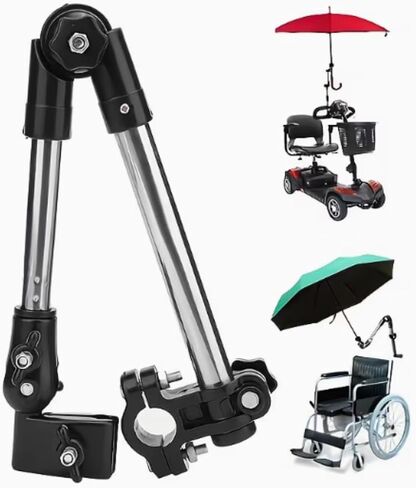Adjustable Umbrella Holder Umbrella Holder for Wheelchair Universal Clip Wheelchair Umbrella Mount Holder for Fishing, Golf Cart, Beach Chair, Bicycle, Bleacher in Kuwait