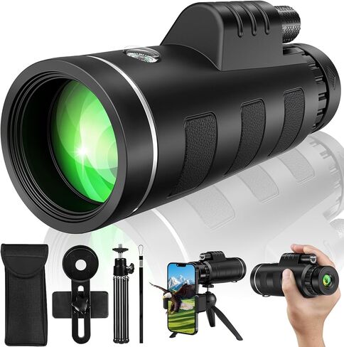 40x60 Monocular Telescope for Adults, Compact HD Monocular for Sports Events, Soccer Games, Concerts, Birdwatching, Hiking, Camping and Travel in Kuwait