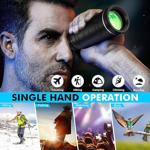 40x60 Monocular Telescope for Adults, Compact HD Monocular for Sports Events, Soccer Games, Concerts, Birdwatching, Hiking, Camping and Travel in Kuwait