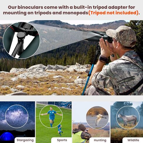 ESSLNB Astronomy Binoculars - 20x80 for Adults, Outdoor Waterproof Binoculars for Bird Watching, Travel and Stargazing with Tripod Adapter and Carrying Bag in Kuwait