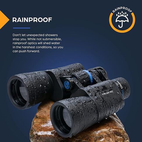 TSO Polar HD 10x50 Binoculars for Adults, Porro Prism, HD Glass, Rainproof, Long Eye Relief for Bird Watching & Wildlife Viewing in Kuwait