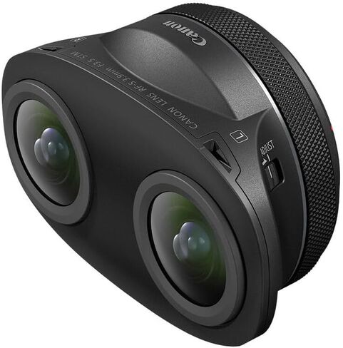 Canon RF-S 3.9mm f/3.5 STM Dual Fisheye Lens | Compact APS-C VR Lens with Dual Optics, Smooth STM AF & Lightweight Design | Ideal for VR, Immersive Video & 3D Content (6578C002) + 64GB Card + Bag in Kuwait