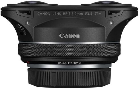 Canon RF-S 3.9mm f/3.5 STM Dual Fisheye Lens | Compact APS-C VR Lens with Dual Optics, Smooth STM AF & Lightweight Design | Ideal for VR, Immersive Video & 3D Content (6578C002) + 64GB Card + Bag in Kuwait
